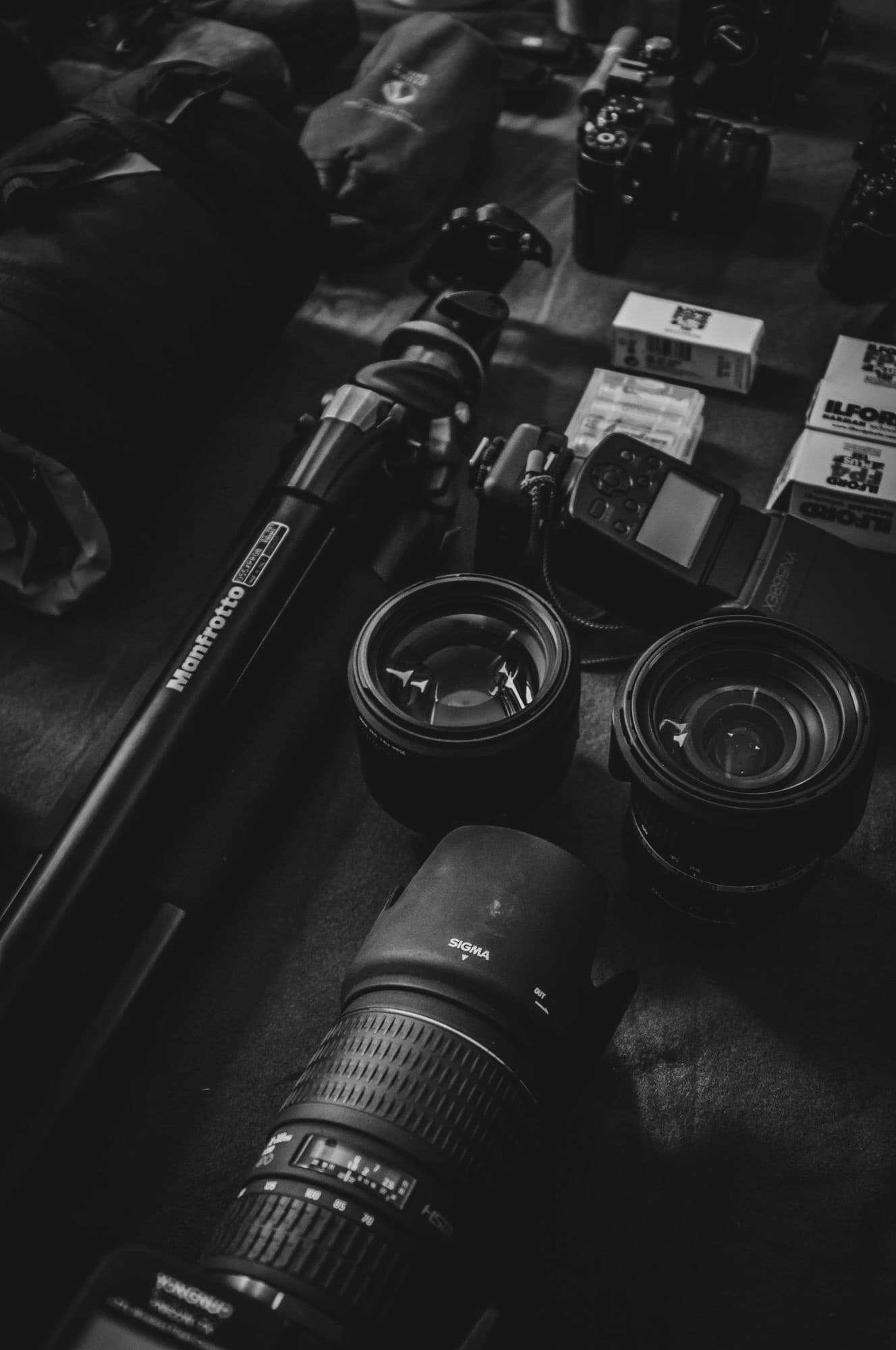 Câmeras e lentes de fotografia